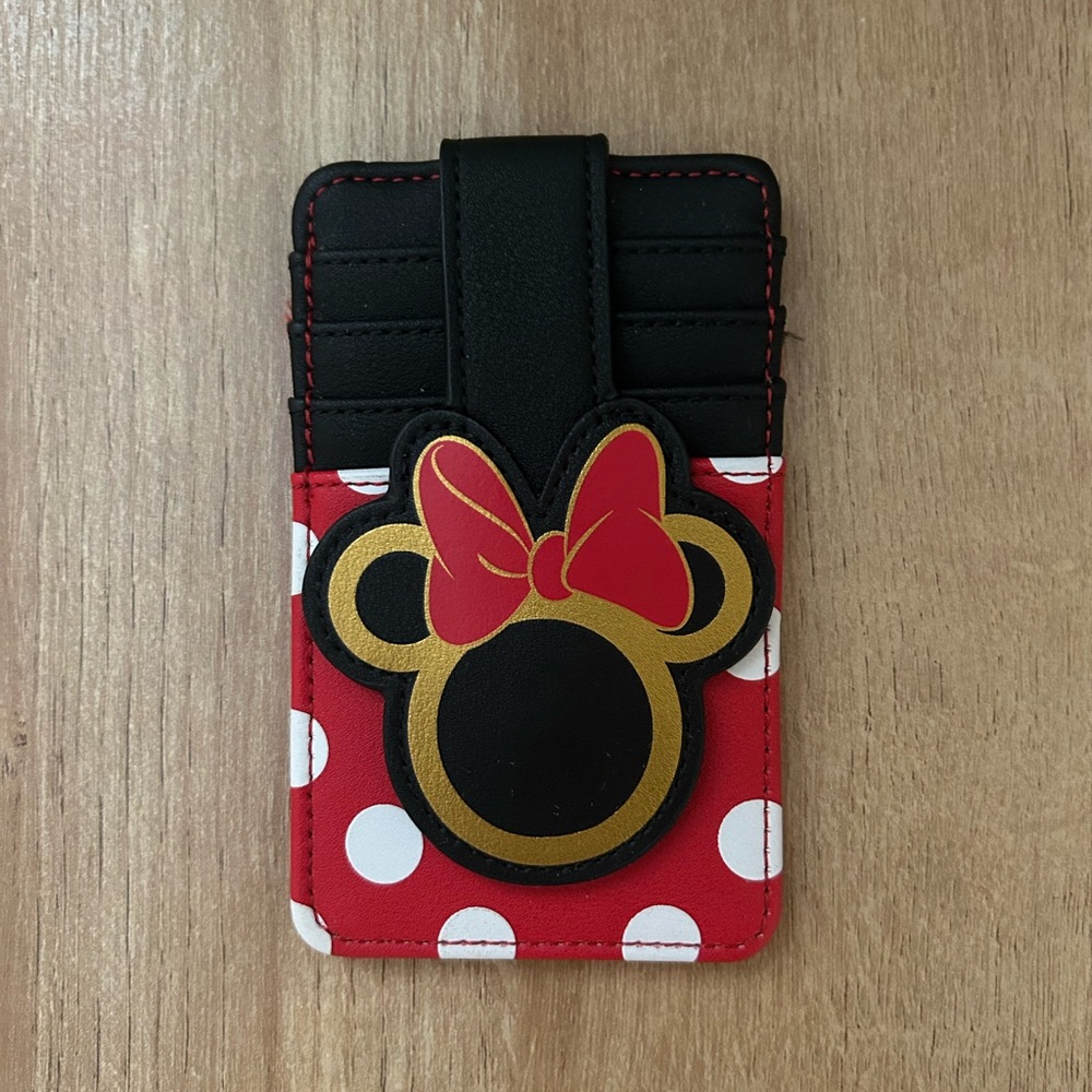 Disney Minnie Mouse Polka Dot Card Holder - Black, Red, and Gold